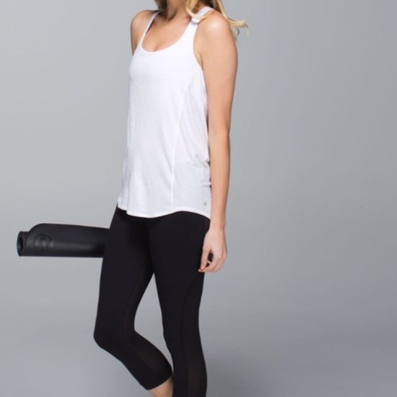 NWOT white and pink lululemon born to be free top! - Picture 3 of 6